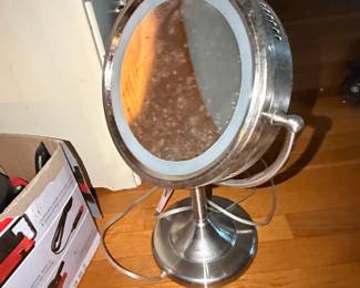 Vintage LED Vanity Mirror with Brushed Metal Finish