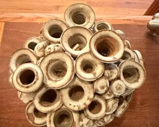 Vintage Coral/Chimney Form Ceramic Vase