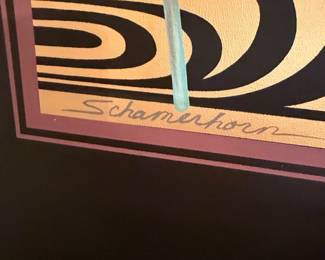 Vintage Schamerhorn Heron and Lotus Decorative Painting