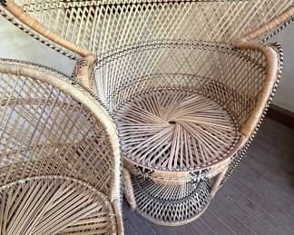 Vintage "Emmanuelle" Style Rattan Peacock Chair