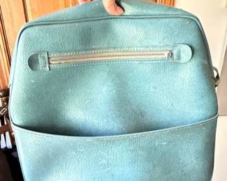 Vintage Teal Vinyl Travel Bag