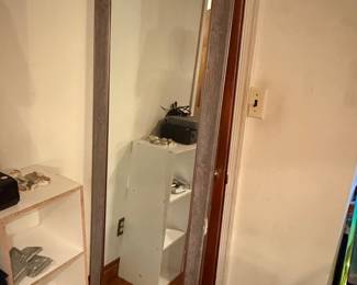 Rustic Weathered Wood Tone Full Length Floor Mirror