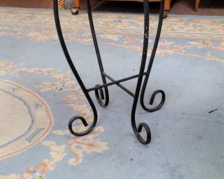 Vintage Wrought Iron Plant Stand Table