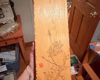 Vintage Pyrography Wooden Box