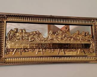 Vintage HOMCO The Last Supper Mirrored Wall Art Plaque