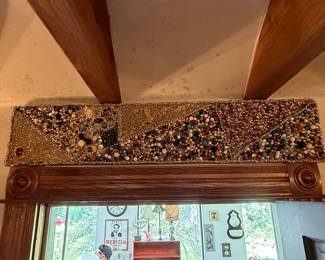 Vintage Beaded and Jeweled Mixed Media Wall Art Valance