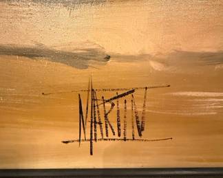 Vintage Seascape Oil Painting by Martin
