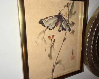 Vintage Cao Nguyen Butterfly Watercolor Print