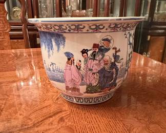 Vintage Chinese Famille Rose Porcelain Fishbowl Planter