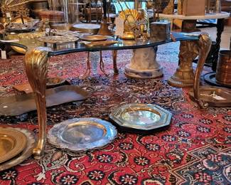 Vintage Brass and Glass Coffee Table