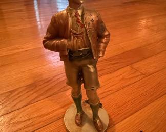 Vintage Chalkware Bavarian Boy Figurine