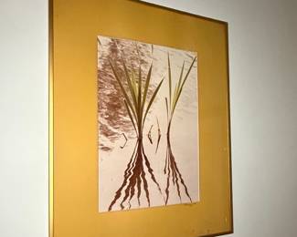 Vintage Botanical Print of Reeds and Reflections