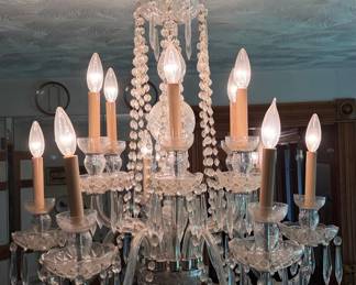 Vintage Crystal Chandelier with Candle Sleeves