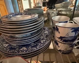 Canton Blue "Made in China" Dinnerware Set