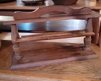 Vintage Wooden Paper Towel Holder and Spice Rack