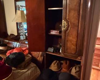 Vintage Bernhardt Chin Hua Campaign Style Armoire with Mirror