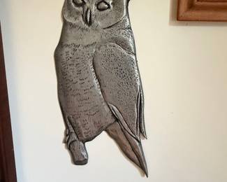 Vintage Sexton Cast Aluminum Owl Wall Plaque