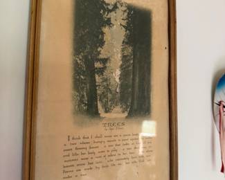 Vintage Joyce Kilmer Trees Poem Print
