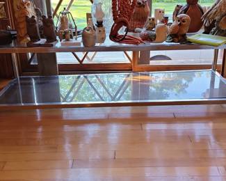 Vintage Chrome and Glass Console Table