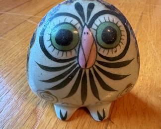 Vintage Ken Edwards El Palomar Mexican Folk Art Pottery Owl Figurine