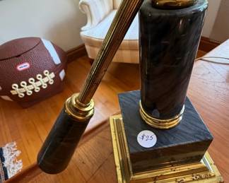 Vintage Brass and Marble Architect's Task Lamp