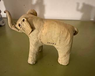 Vintage Aruba Souvenir Elephant Figurine - Crushed Oyster Shell