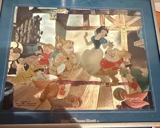 Vintage Walt Disney Productions Snow White and the Seven Dwarfs Dufex Foil Print
