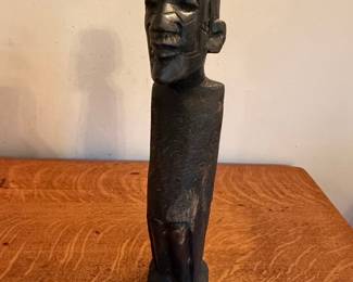 Vintage Hand-Carved African Ebony Wood Figure - Makonde Style