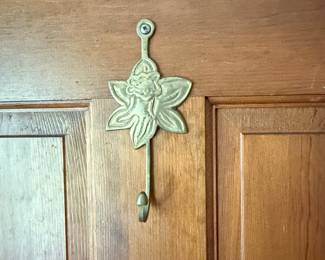 Vintage Brass Daffodil Flower Wall Hook