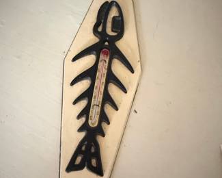 Vintage St. Labre Indian School Fish Skeleton Thermometer