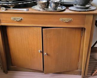 Mid-Century Modern Walnut Sideboard with Brass Pulls