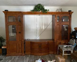 Wooden entertainment center