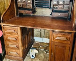 ANTIQUE POSTMASTER ROLLTOP DESK
