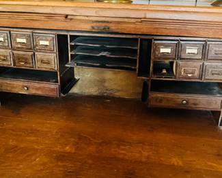 SMALL DRAWERS ON ROLLTOP DESK
