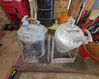 Galvanized Fuel Containers on Stands