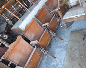 Vintage Wooden Theater Seats