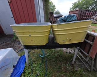 Galvanized Wash Tubs and Stand