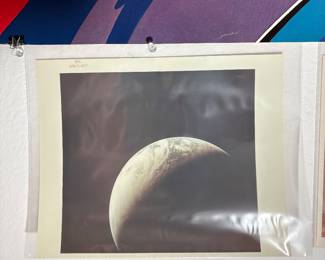 Original, first photograph of the Earth. Original NASA Red letter print