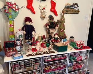 Vintage ornaments in drawers