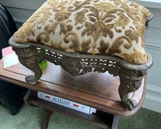 Metal base foot stool
