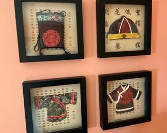 Framed miniature Asian apparel framed