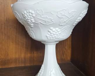 Milk Glass Pedestal Candy Dish
