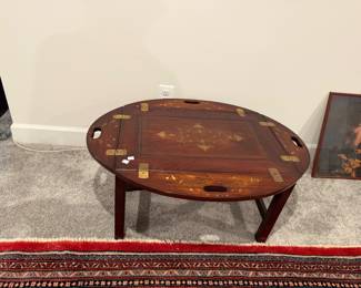 Brass inlaid butlers table