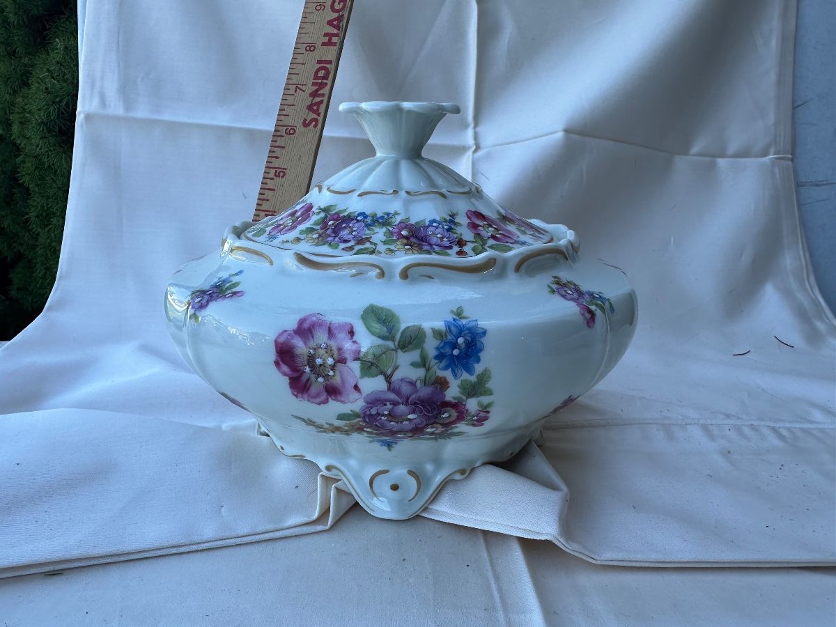 Floral Porcelain Soup Tureen with Lid $14.00