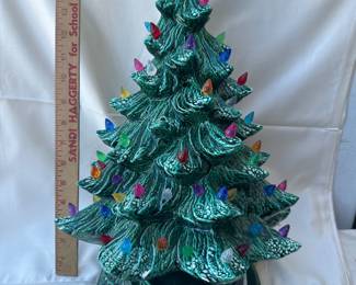 Ceramic Christmas Tree with Multi Color Lights and Star Topper 