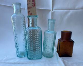 Assorted Antique Medicine Glass Bottles 
