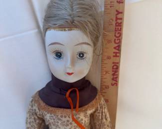 Porcelain  Doll in Patterned Dress 