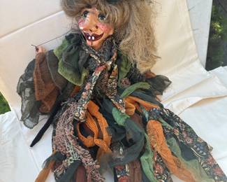 Handcrafted Fabric Witch Puppet
