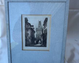Jarmila Cermakova Etching Old Town Bridge Tower Prague