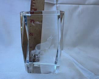 Laser Engraved Wolf Paperweight